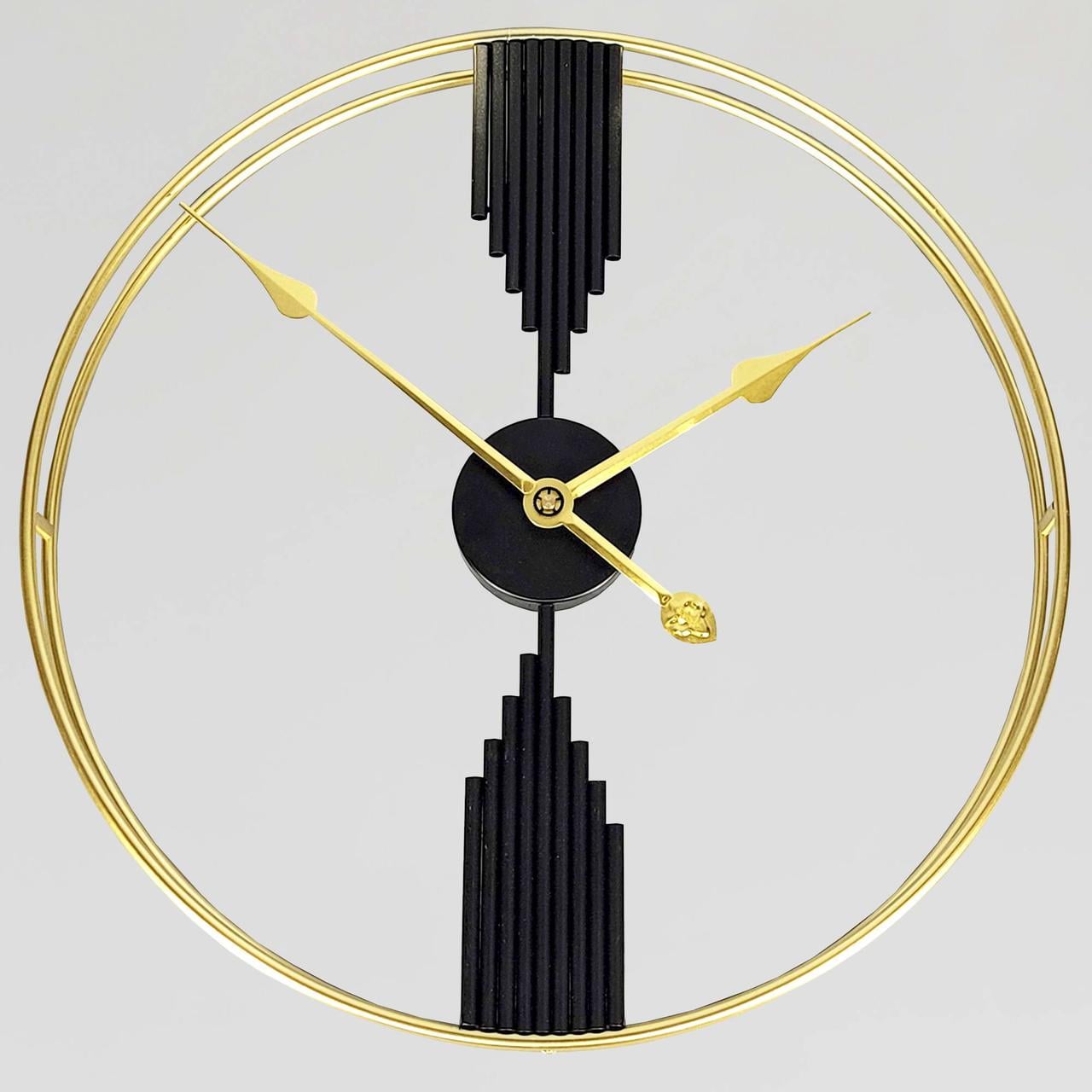 Годинник настінний безшумний OV-0073 49,5 см металевий лофт Золотистий (2861666968)