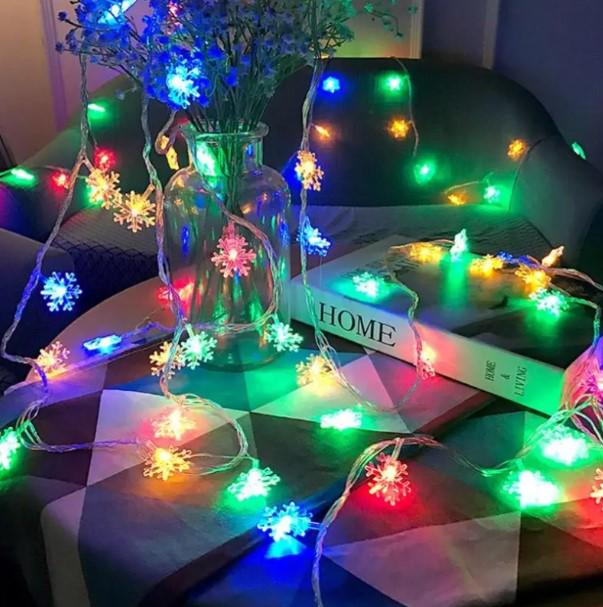 Ліхтарі світлодіодні Різдвяна сніжинка 2 м Різнокольоровий (AWN-00004) - фото 2 Ліхтарі світлодіодні Різдвяна сніжинка 2 м Різнокольоровий (AWN-00004) - фото 2