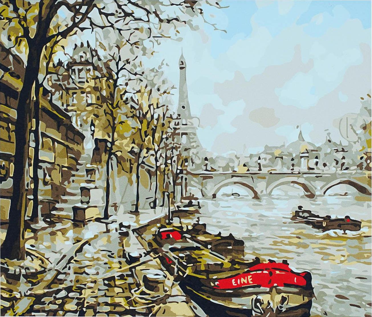 Алмазна мозаїка-картина за номерами TK Group B 78751/30 Прогулянка біля Сени в коробці 40х50 см (24711882)