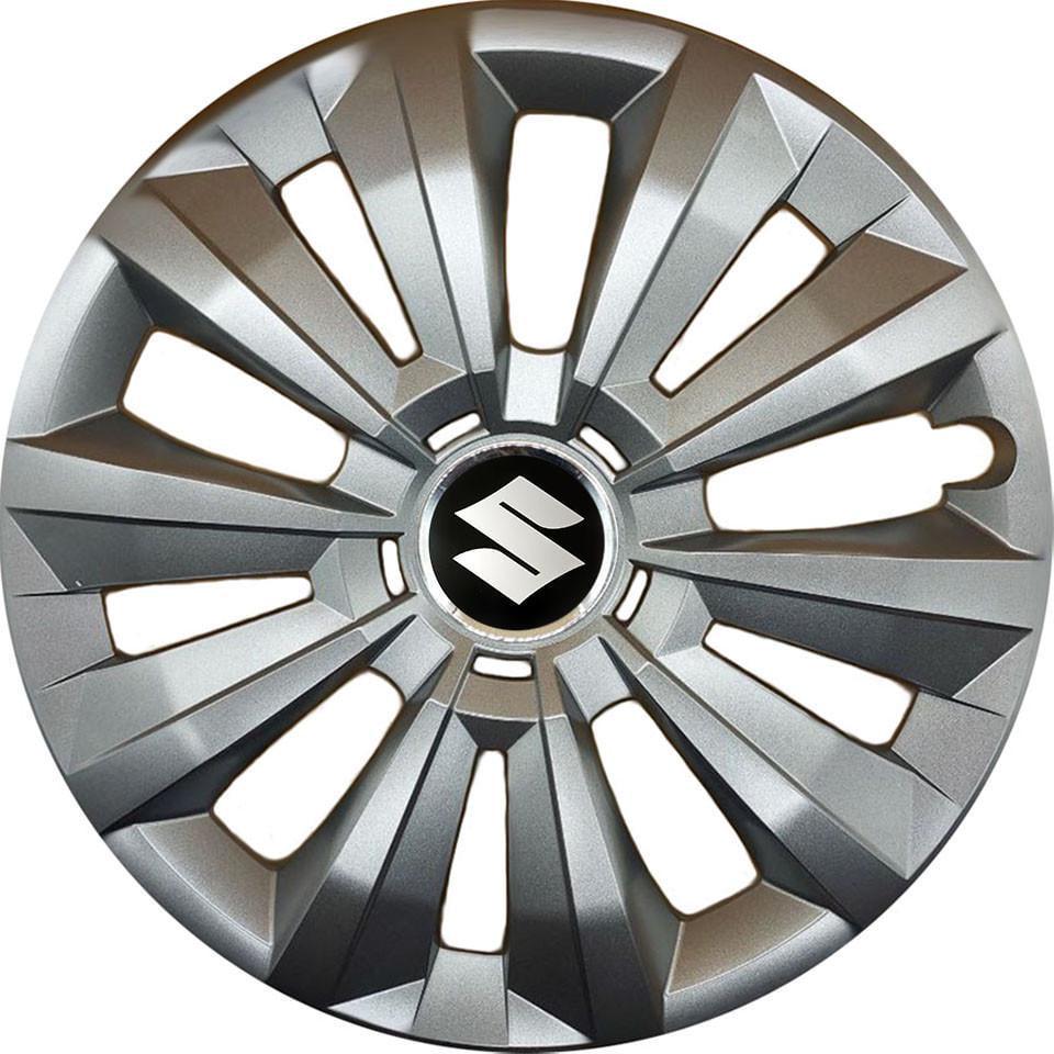 Колпаки SJS 346 с логотипом Suzuki R15 4 шт. Серебристый (2654556170)