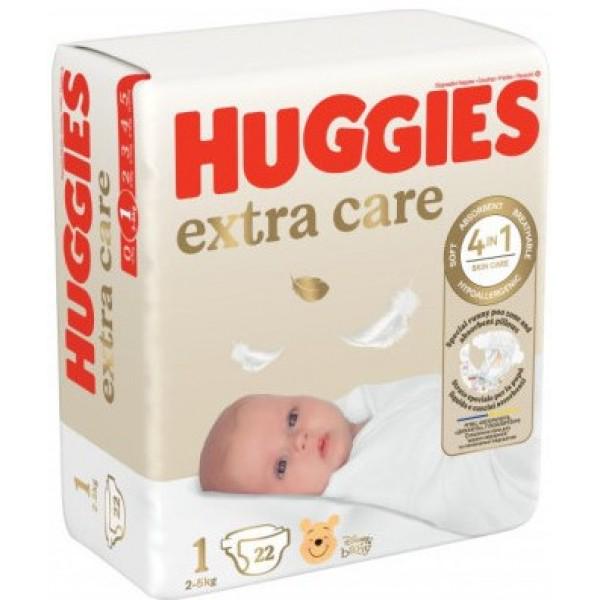 Підгузки Huggies Extra Care р. 1 2-5 кг 22 шт. (583235) - фото 1