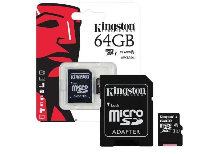 Карта памяти Kingston microSDHC Class 10 64Gb