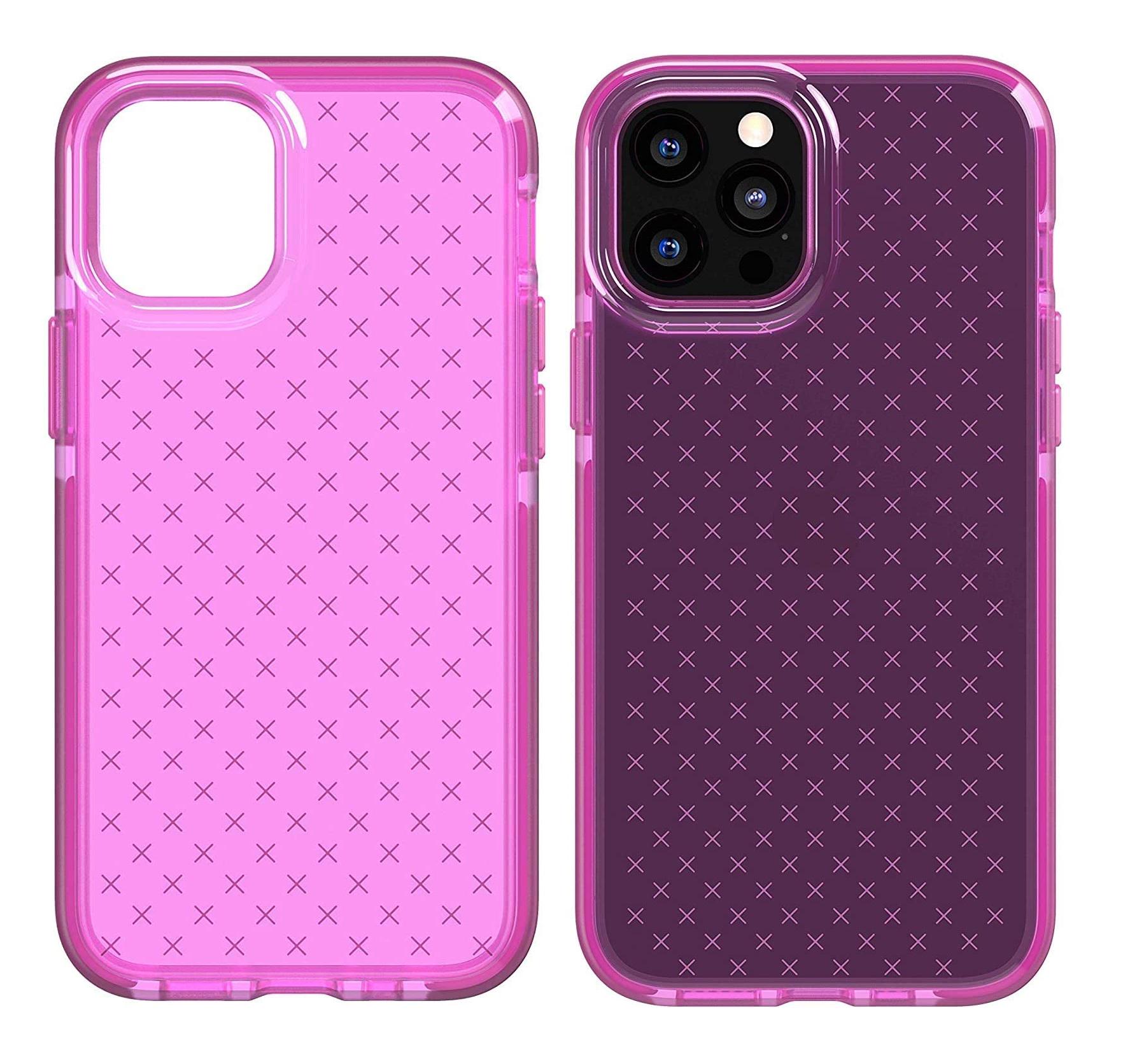 Противоударный чехол с антимикробным покрытием Tech21 Evo Check для Iphone 12 Pro Max (6.7") Mystical Fuchsia