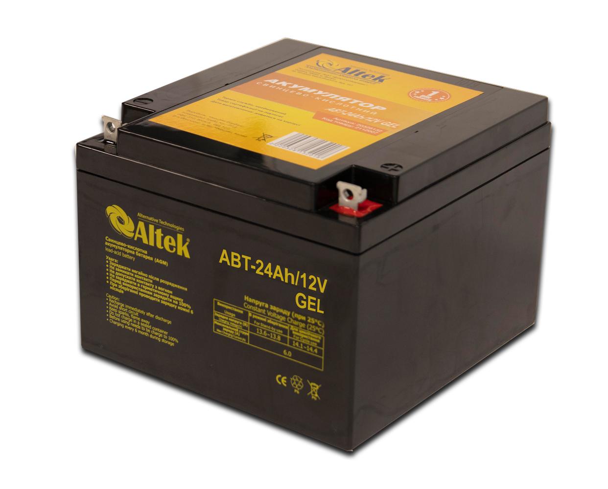 Аккумулятор Altek ABT 24Аh 12V GEL