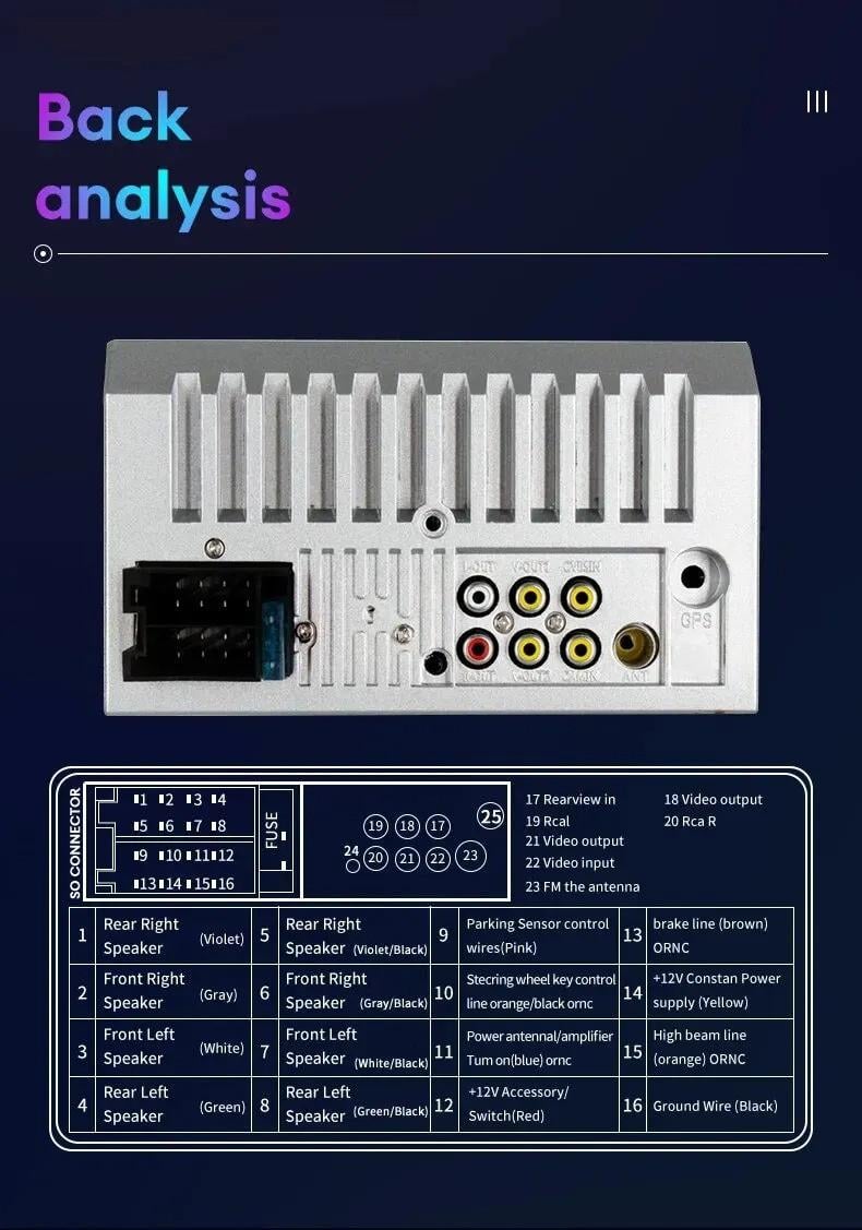 Автомагнитола сенсорная Acodo 2Din 7018B MP5-плеер/7"/Bluetooth/USB/TF/FM - фото 11