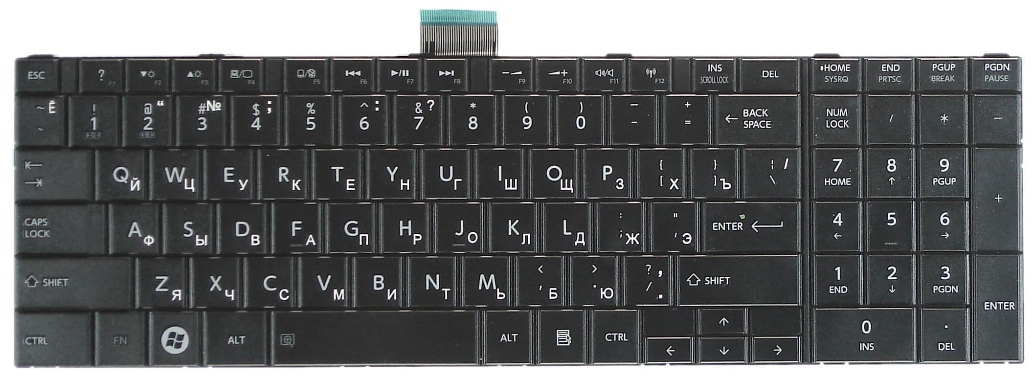 Клавиатура для ноутбука Toshiba Satellite С850 Black