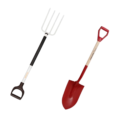 Набор Fiskars вилы садовые и лопата садовая штыковая Fiskars Classic FSC Белый (1070715101477)