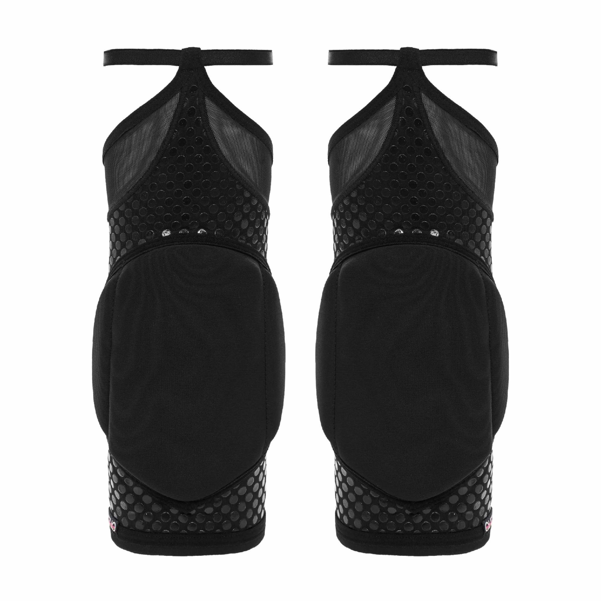 Наколінники липкі для танців з гартерами пара XL Чорний (QKP_BFG_1157-4)