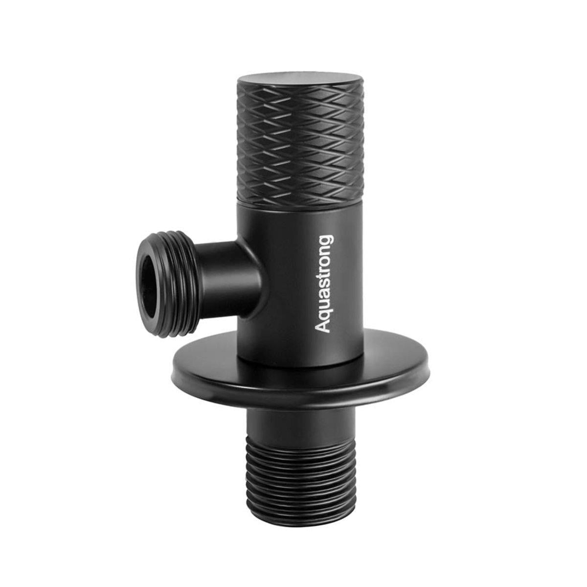 Кран кутовий Aquastrong D8 1/2"x1/2" ЗЗ нержавіюча сталь Чорний (PUD-D814)