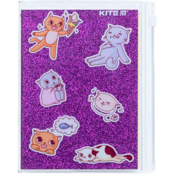 Блокнот Kite Purple cats силіконова обкладинка 80 аркушів (K22-462-2)