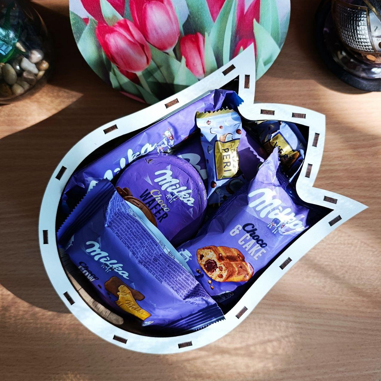 Подарочный бокс милка с сладостями для ребенка/девушки на день рождения/новый год/8 марта (ar272)