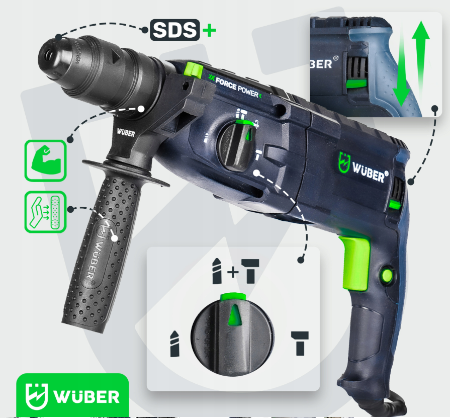 Дриль ударний Wuber 2500 Вт - фото 5 Дриль ударний Wuber 2500 Вт - фото 5