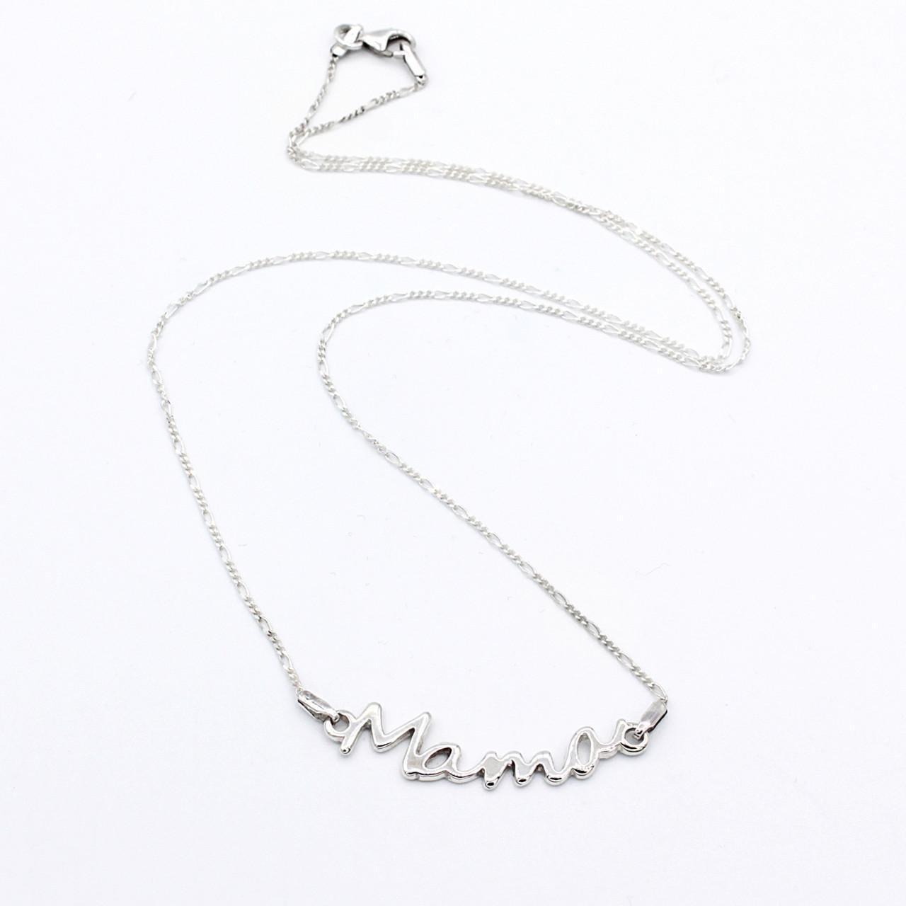 Серебряное колье Мама