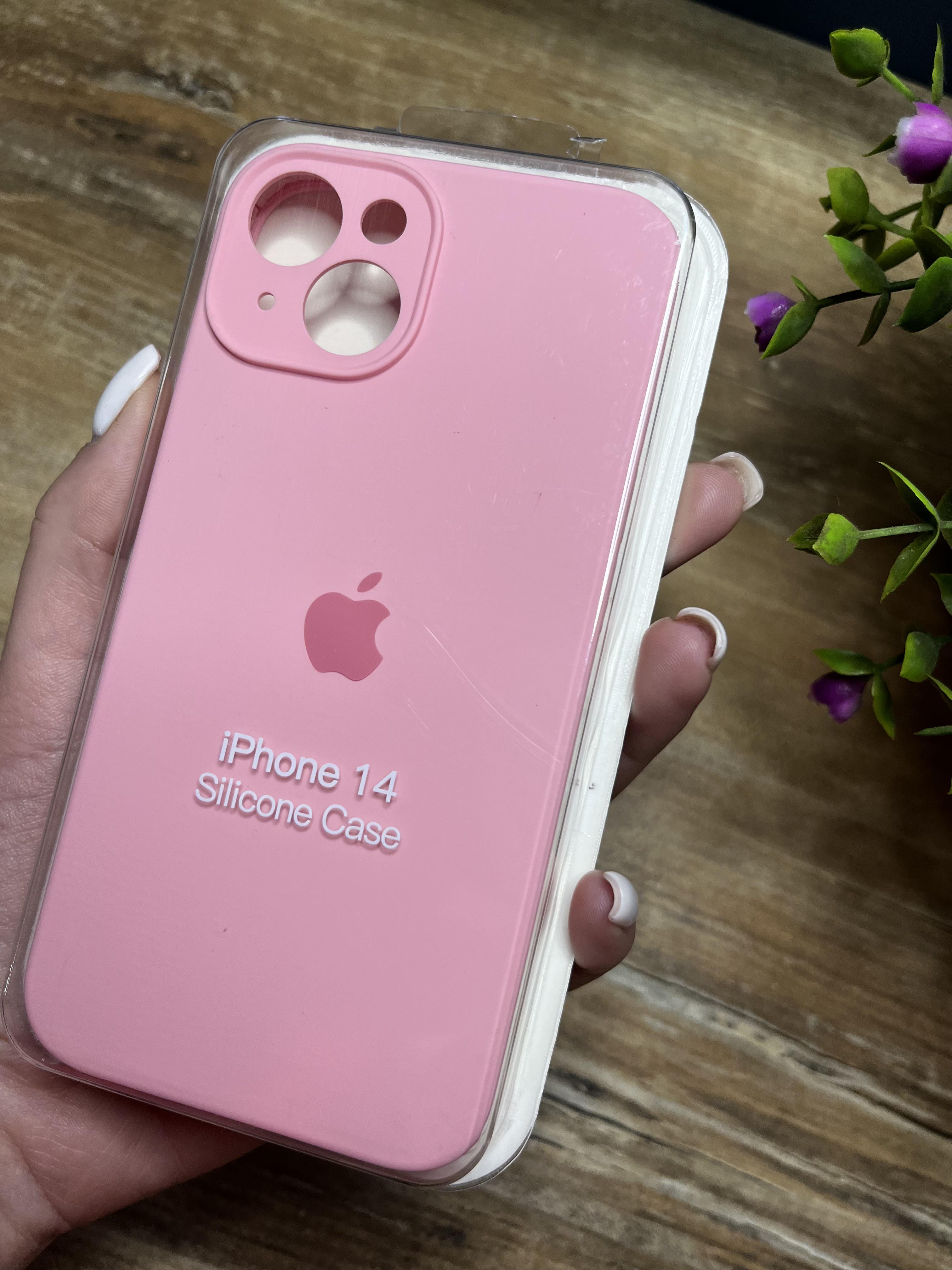 Чехол накладка на iPhone (Айфон) 14 закрытый низ и закрытая камера silicone case full camera Apple
