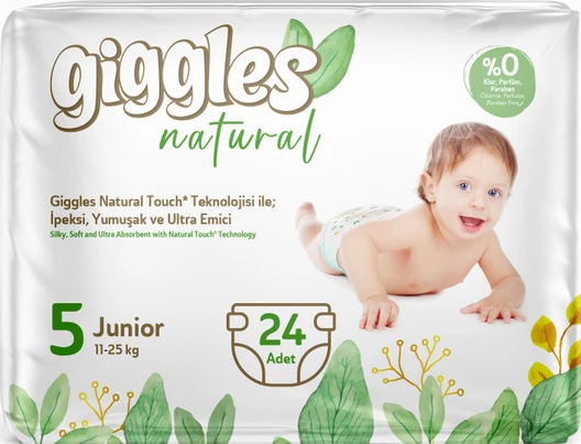 Подгузники детские Giggles Natural 5 Junior 11-25 кг 24 шт.