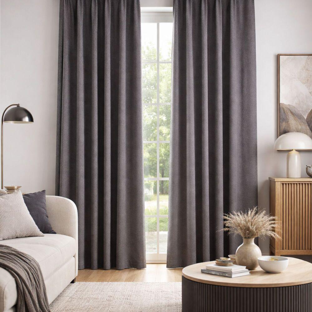 Комплект штор Soft Velvet V-340 на тесьме 2 шт. 150х260 см Темно-серый (27467)