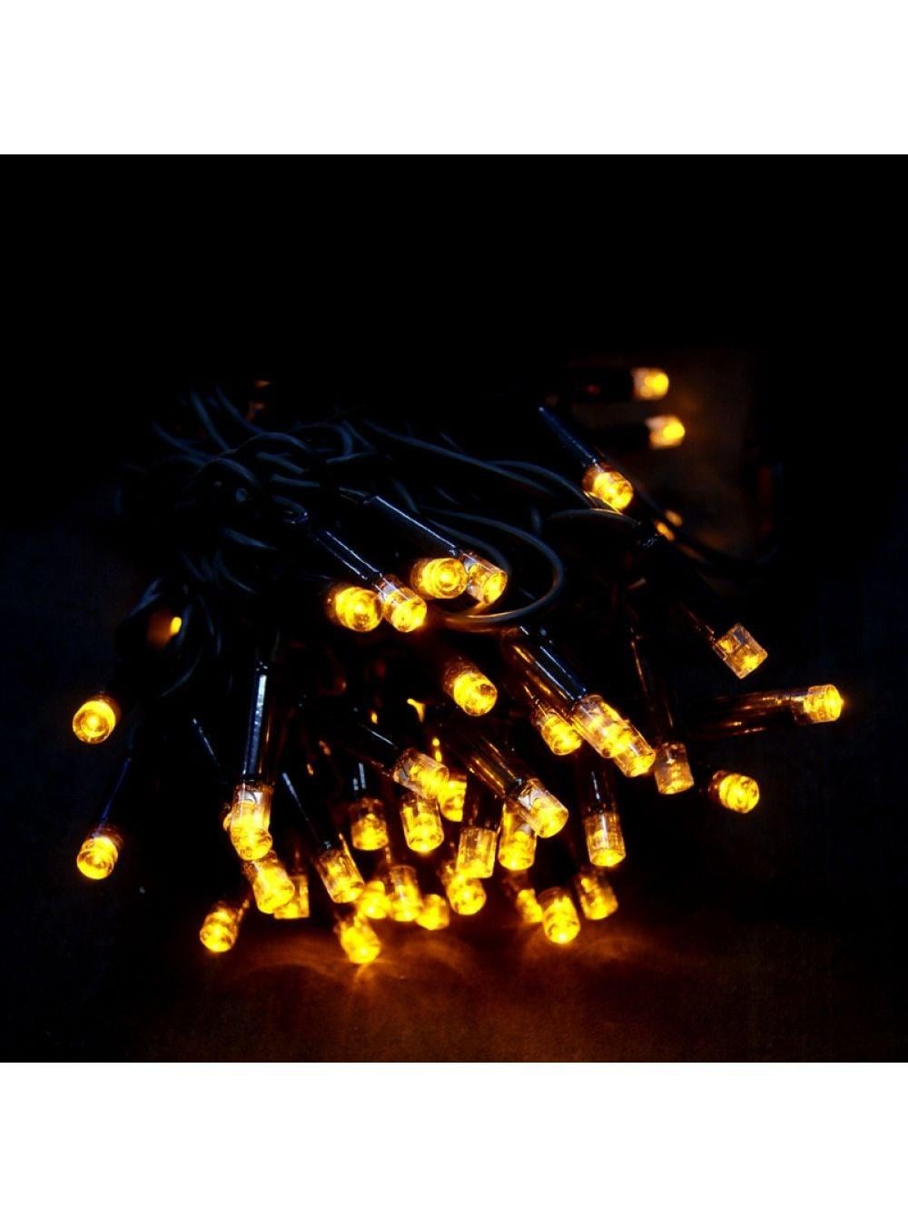 Електрогірлянда внутрішня жовта вбудований світлодіод (LED) 100 ламп 8 м з контролером зелений провід
