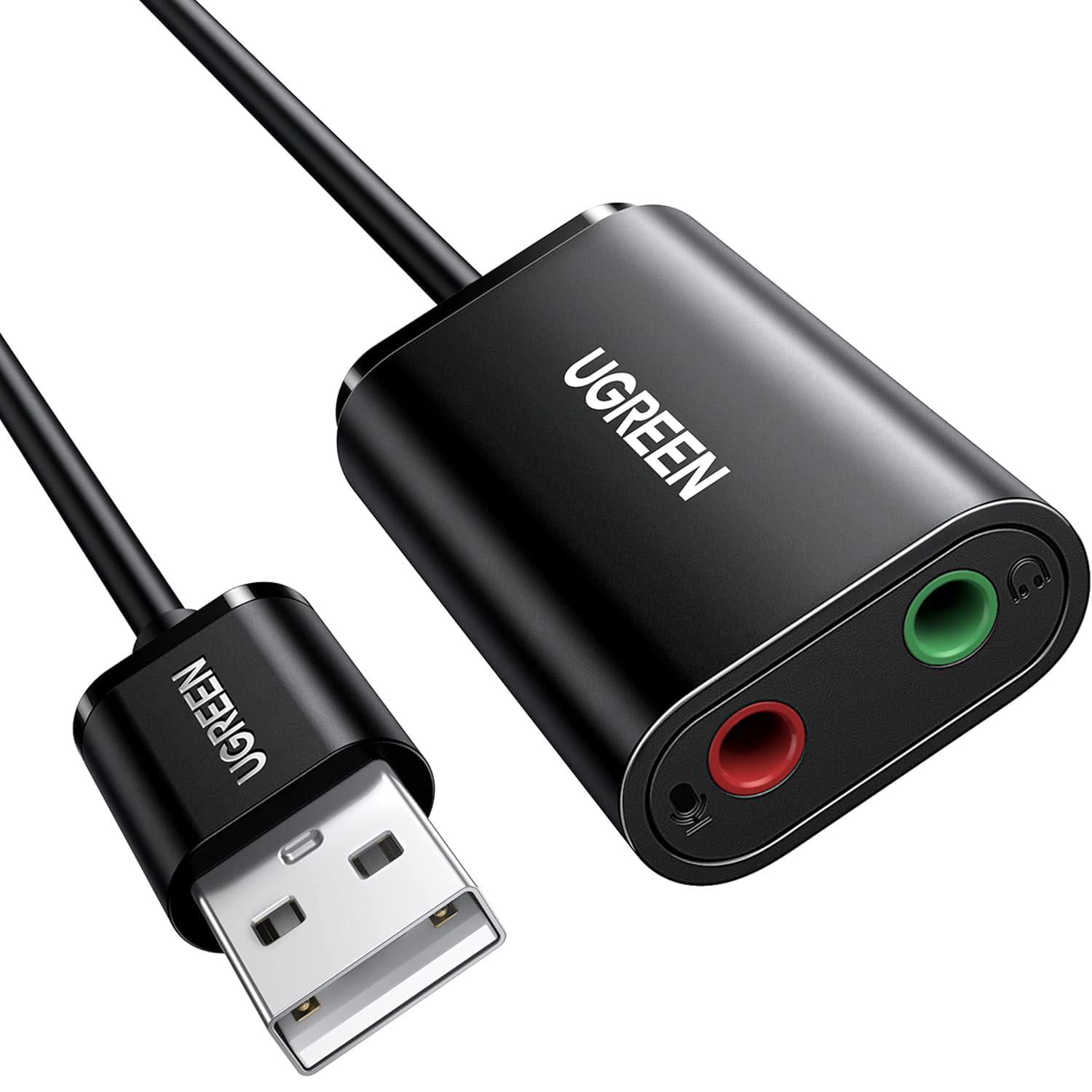 Звукова карта зовнішня UGREEN US205 USB-A на 2х3,5 мм/USB 2.0 без драйверів Чорний (30724) Звукова карта зовнішня UGREEN US205 USB-A на 2х3,5 мм/USB 2.0 без драйверів Чорний (30724)