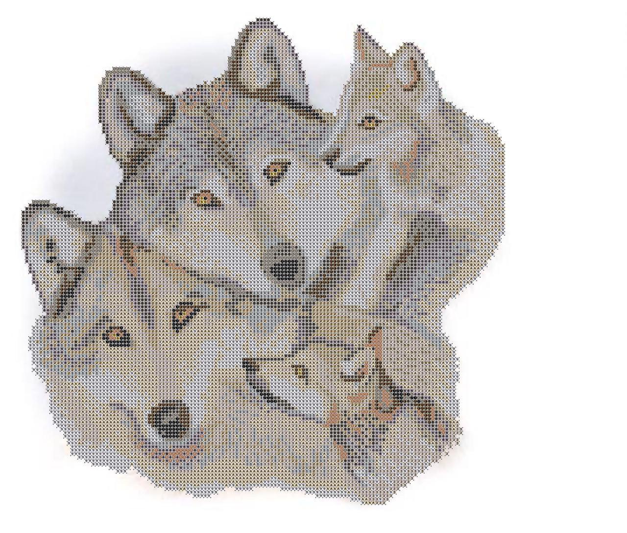 Схема вышивки бисером Волчья семья (663042892А)