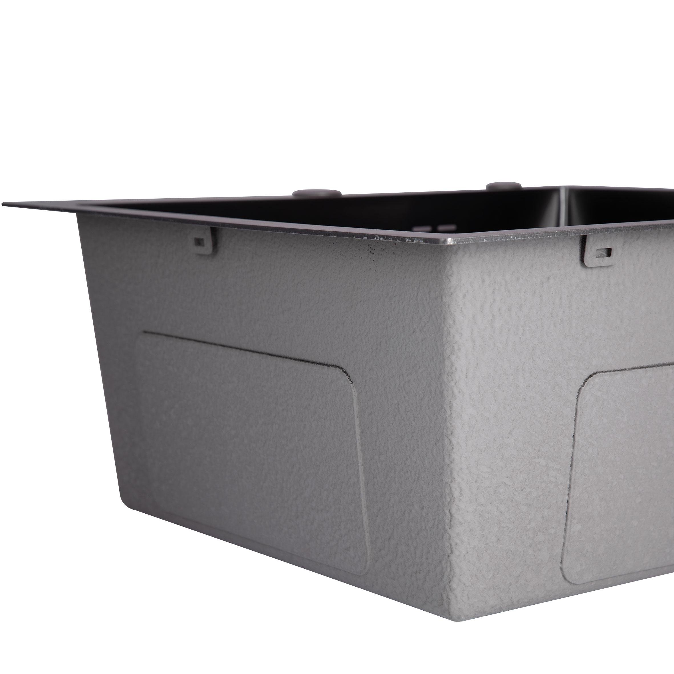 Мийка для кухні інтегрована Lidz Handmade H5050B Brushed Black PVD з дозатором 3/1 мм (31022574) - фото 3 Мийка для кухні інтегрована Lidz Handmade H5050B Brushed Black PVD з дозатором 3/1 мм (31022574) - фото 3