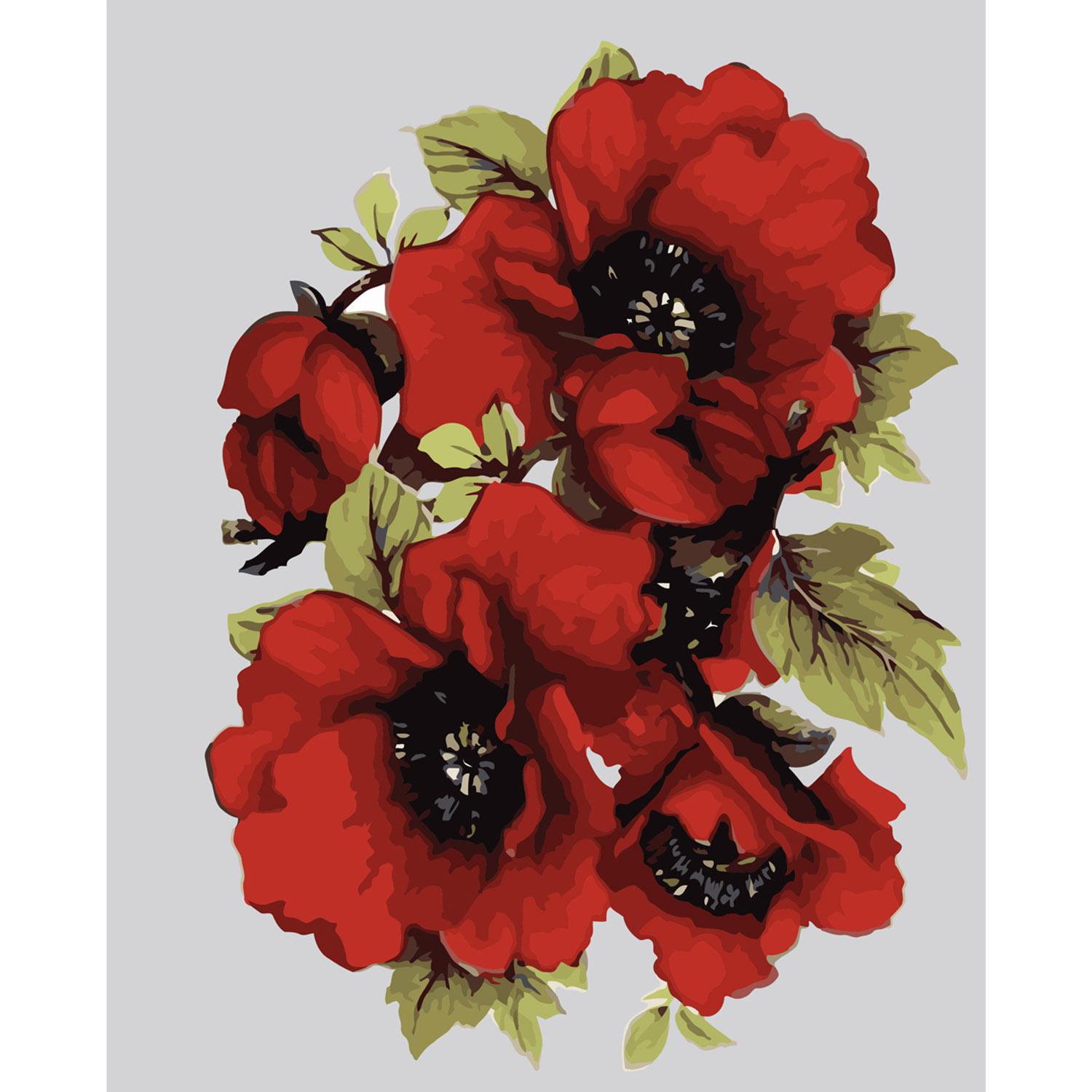 Картина по номерам Strateg Красные маки 40х50 см (SY6036)