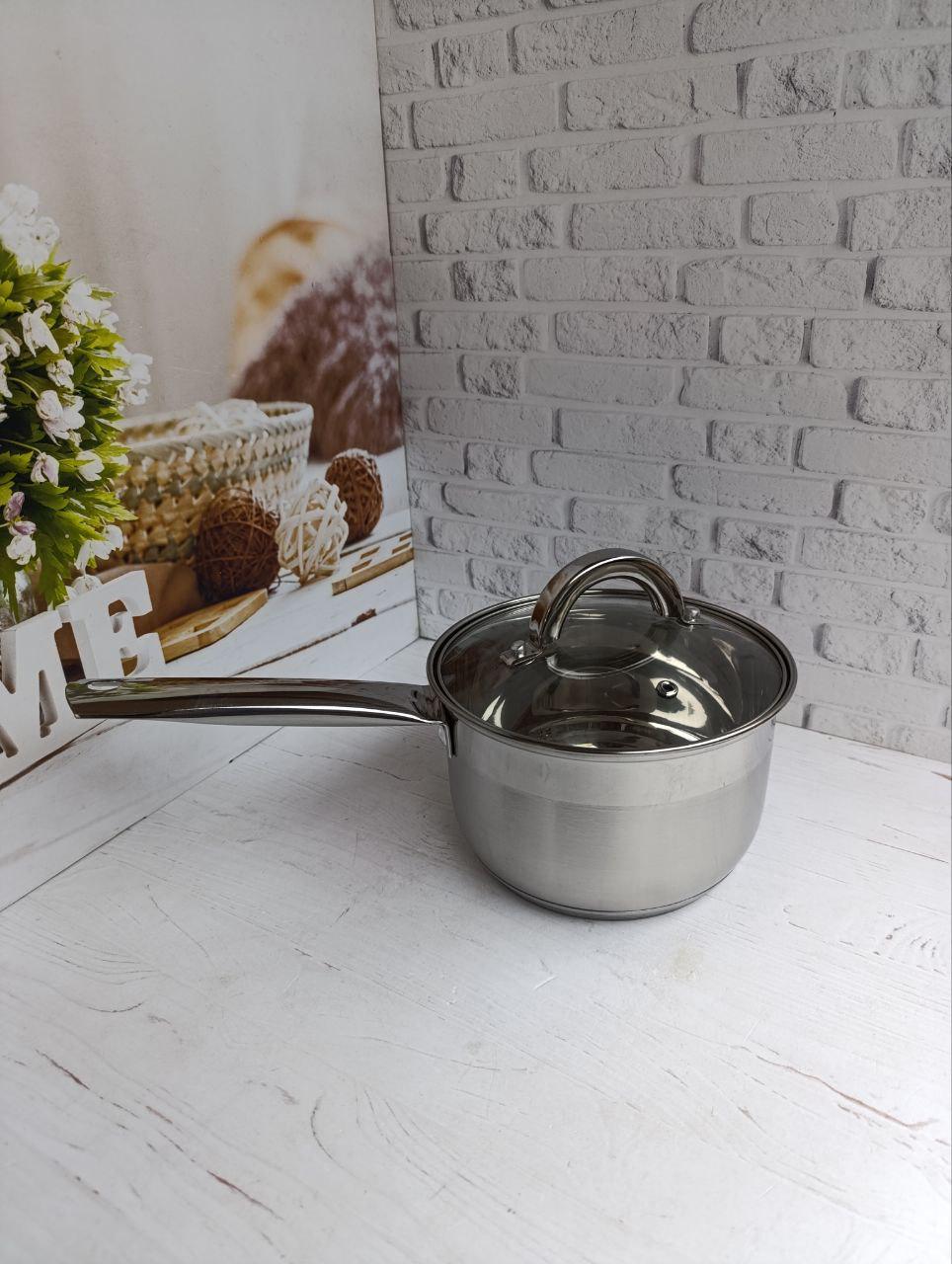 Ковш с крышкой Santaremo стальной из нержавеющей стали 2,1 л (TM-16SP)