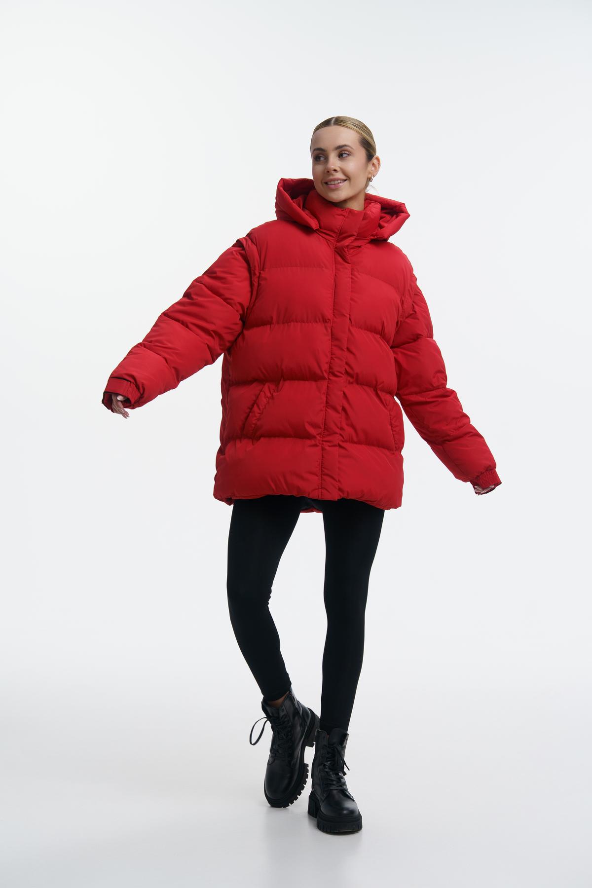 Пуховик-трансформер жіночий Intruder Mishele L Червоний (1642766130/L) - фото 6 Пуховик-трансформер жіночий Intruder Mishele L Червоний (1642766130/L) - фото 6