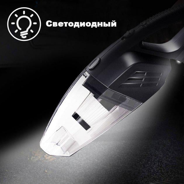 Автомобильный беспроводной ручной пылесос для сухой и влажной уборки Grikey 5W аккумуляторный 120W 8000Pa (7375897) - фото 5