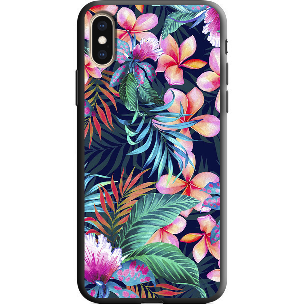 Чехол Boxface iPhone XS Max flowers in the tropics Черный силикон (35321-up1971-41771)