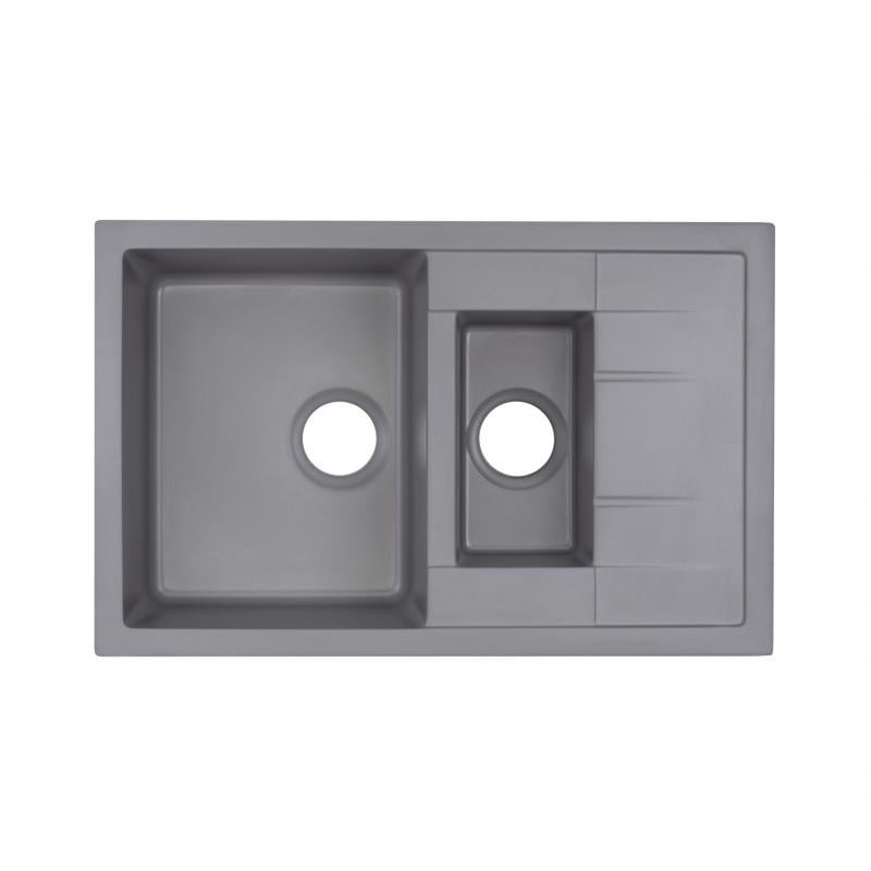 Кухонная мойка с дополнительной чашей Q-tap CS 7648 Grey (QT7648GRE471)