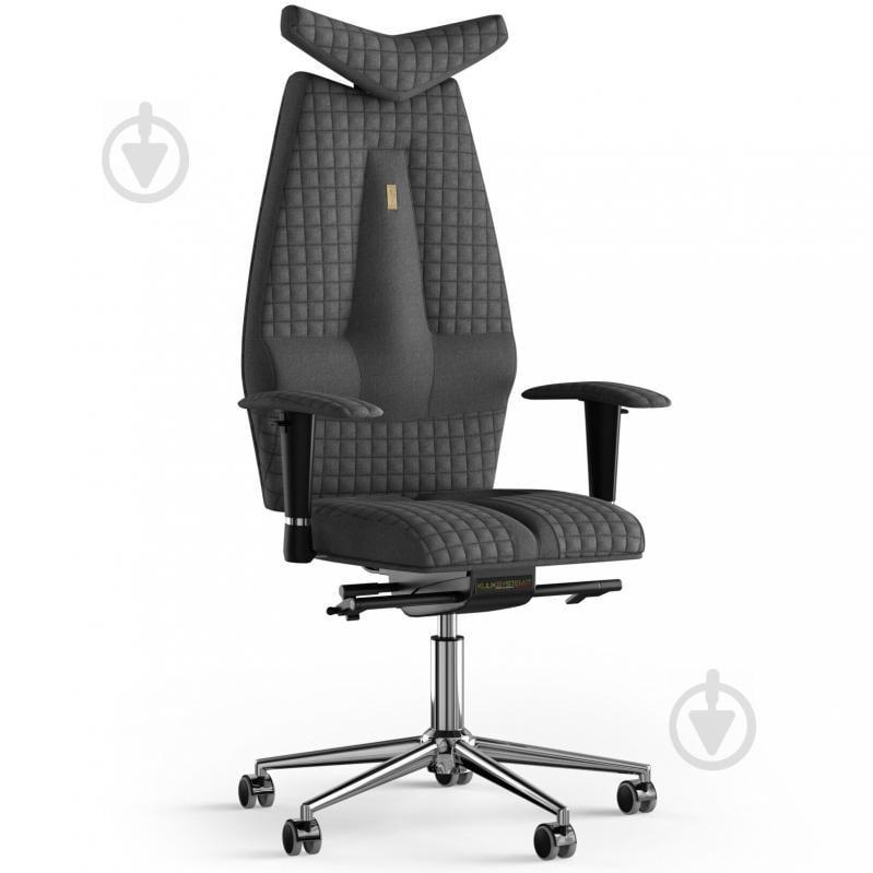 Кресло KULIK SYSTEM JET Ткань с подголовником со строчкой Серый (3-901-WS-MC-0506)