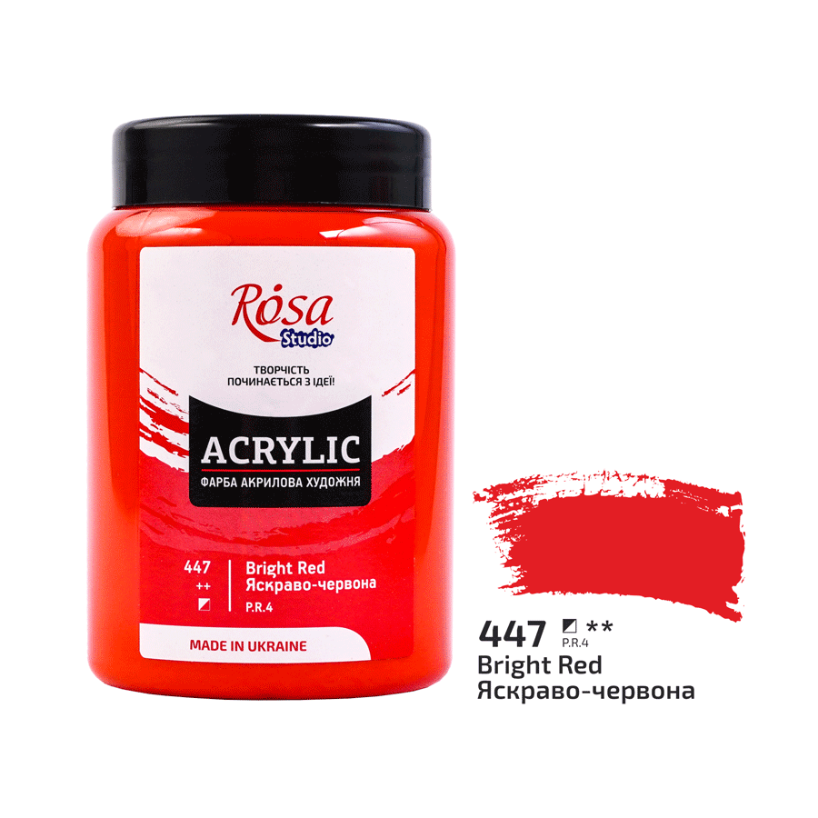Акриловая краска ROSA Studio 322419447 6 шт. 400 мл Ярко-красный/447 (4823098539681) - фото 1 Акриловая краска ROSA Studio 322419447 6 шт. 400 мл Ярко-красный/447 (4823098539681) - фото 1