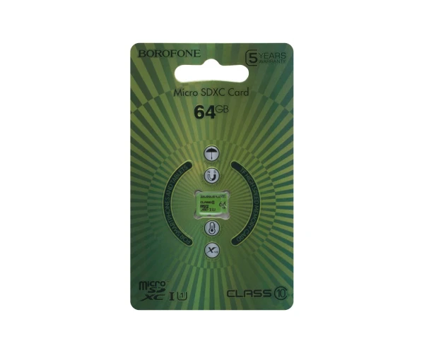 Карта памяти Borofone MicroSDXC Class 10 64Gb Green - фото 2 Карта памяти Borofone MicroSDXC Class 10 64Gb Green - фото 2