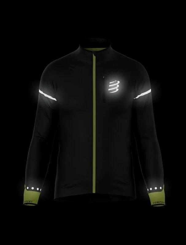 Куртка Compressport Hurricane Windproof Jacket M Flash Black/Fluo Yellow (19100677) - фото 8