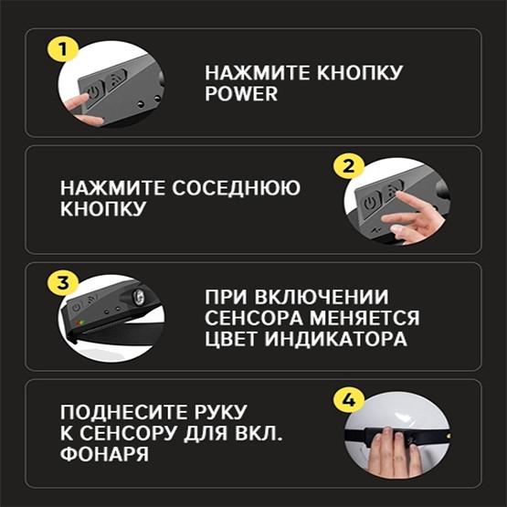 Фонарь налобный BL-G28 Type-C/сенсорный с датчиком движения (1942439828) - фото 3