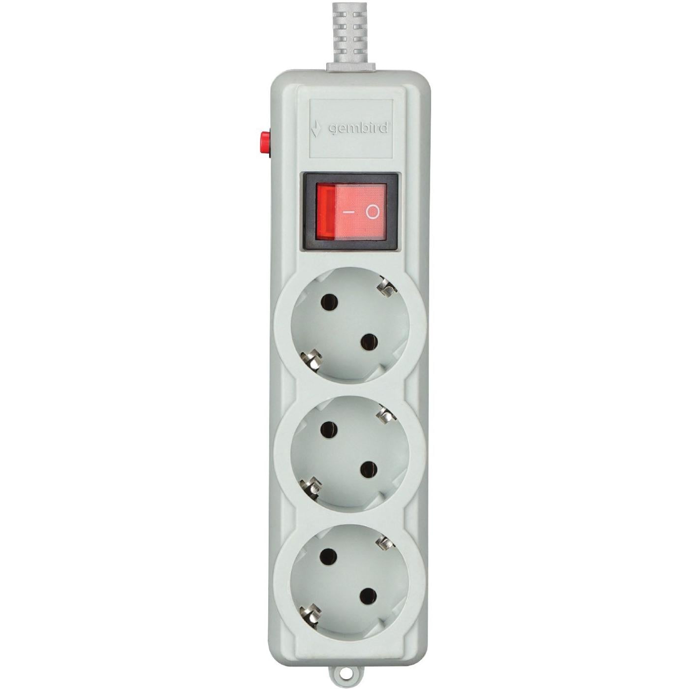 Удлинитель-сетевой фильтр Gembird 4,5 м 3 розетки 220V 50Гц 16A White (SPG3-G-15G-PRO)