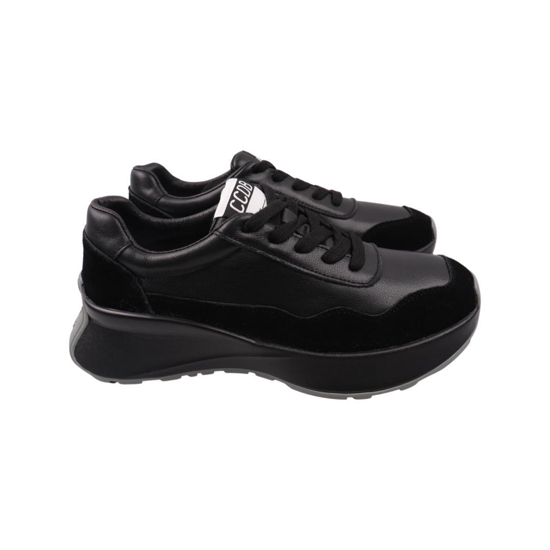 Кроссовки женские Li Fexpert из кожи р. 37 Черный (1076-22DK)