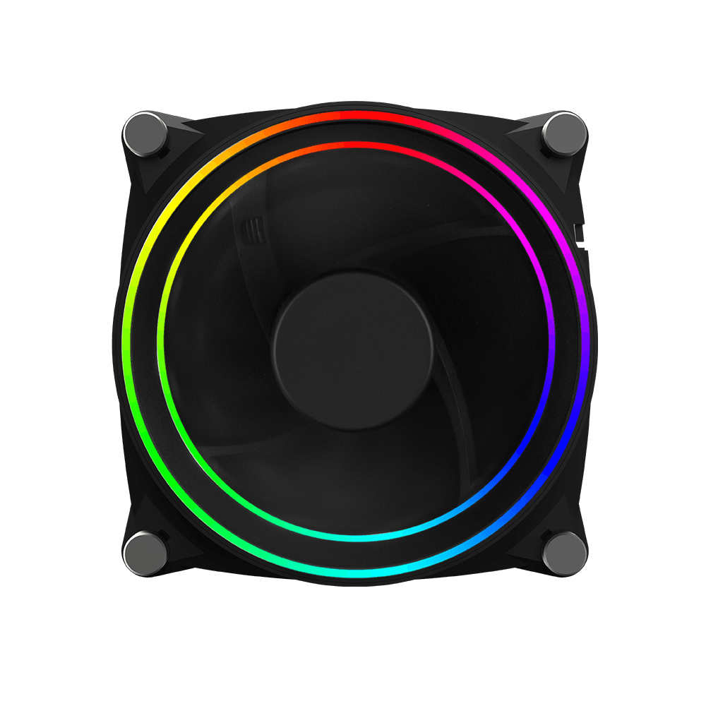 Охлаждающий вентилятор Gamemax GMX-12-DBB с RGB подсветкой, диаметр 120 мм для корпуса ПК