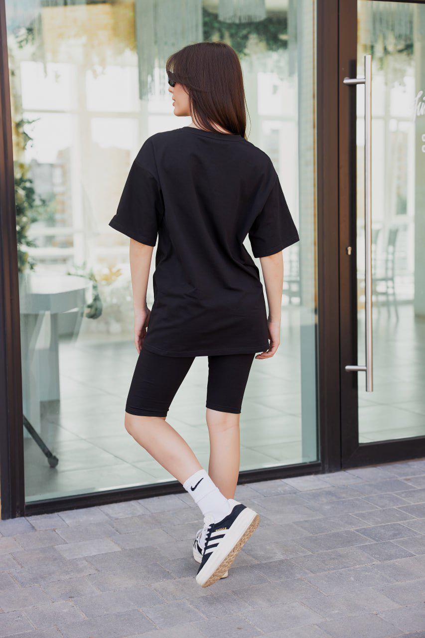 Прогулочный костюм женский летний с велосипедками М103.1 XXL Черный (798-1-64) - фото 2 Прогулочный костюм женский летний с велосипедками М103.1 XXL Черный (798-1-64) - фото 2