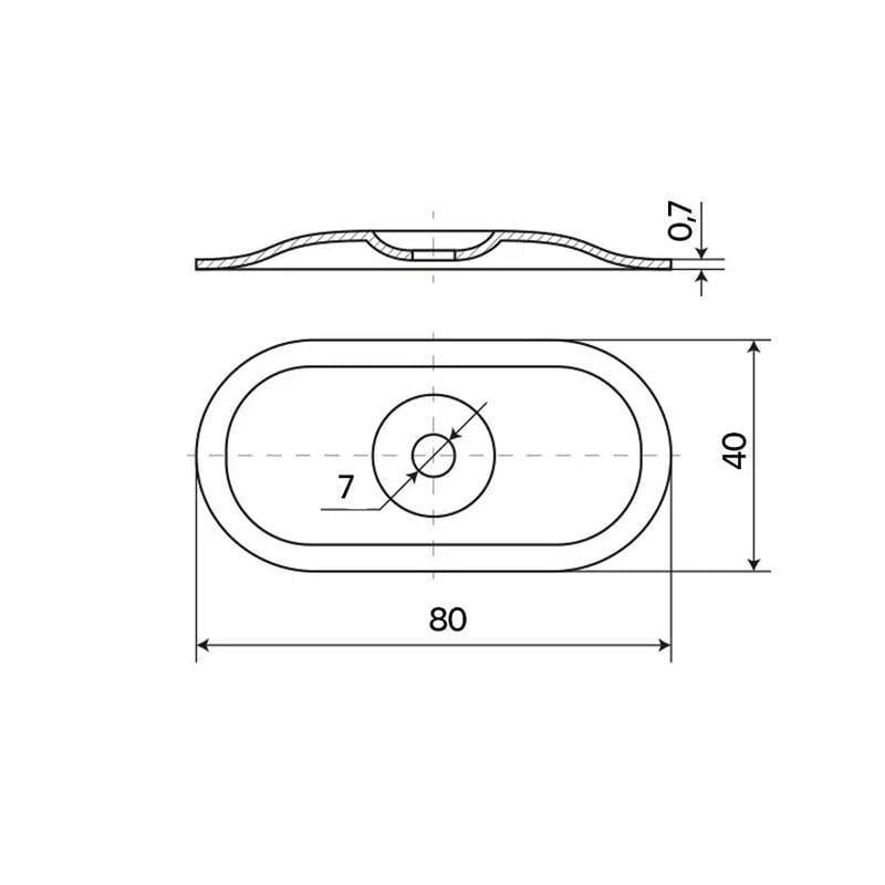 Тарелка дожимная Metalvis М7 овальная 80х40 мм х 0,7 мм сталь цинк белый 100 шт. (92T30092T380400700) - фото 2