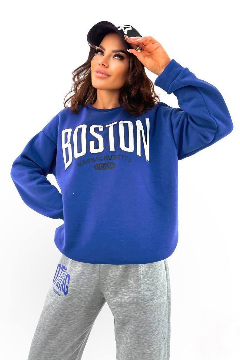 Худи женский на флисе S-M Синий (168890)