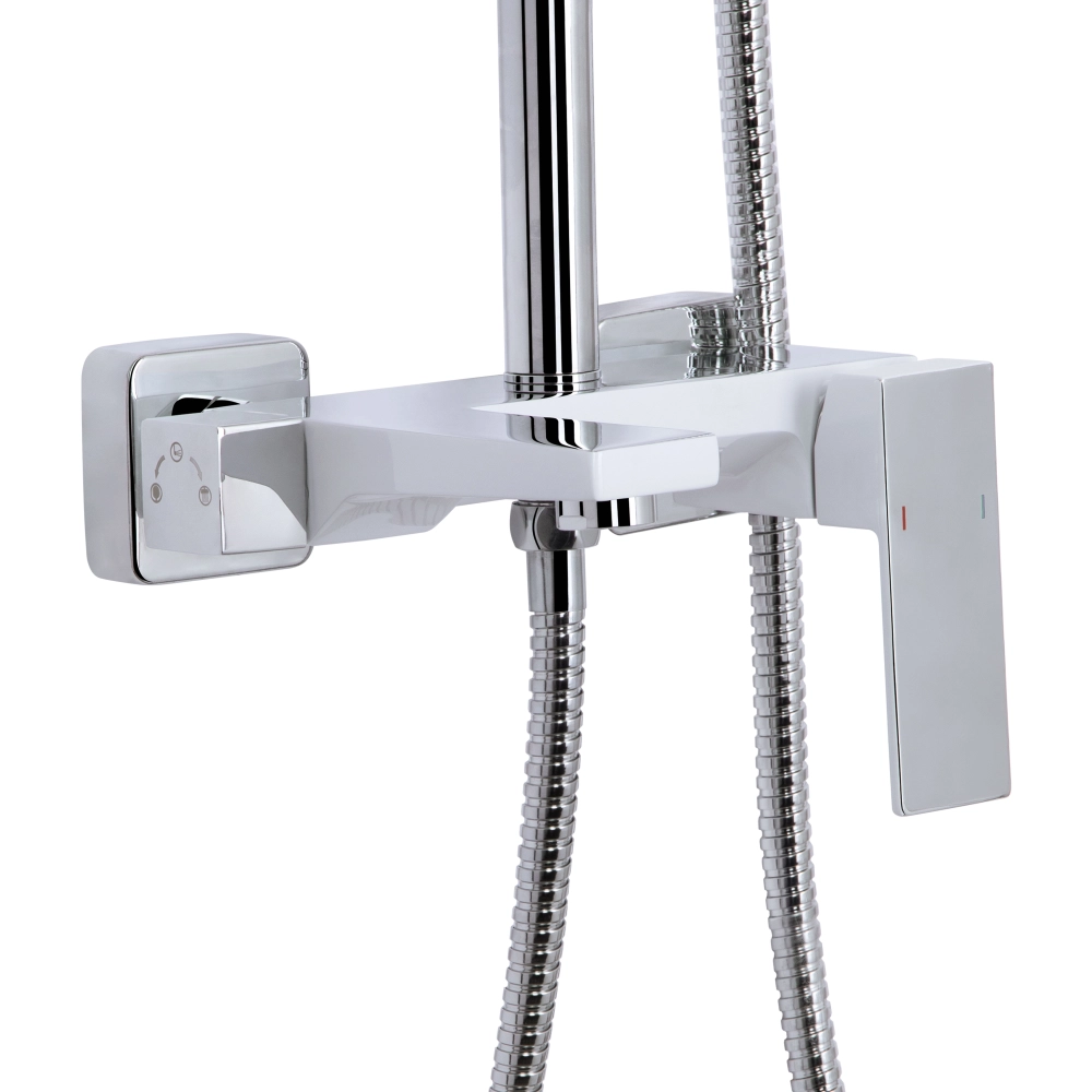 Душевая система с изливом Qtap Gemini QTGEM111CRW45687 на три потребителя Белый/Хром (SD00051811) - фото 2 Душевая система с изливом Qtap Gemini QTGEM111CRW45687 на три потребителя Белый/Хром (SD00051811) - фото 2