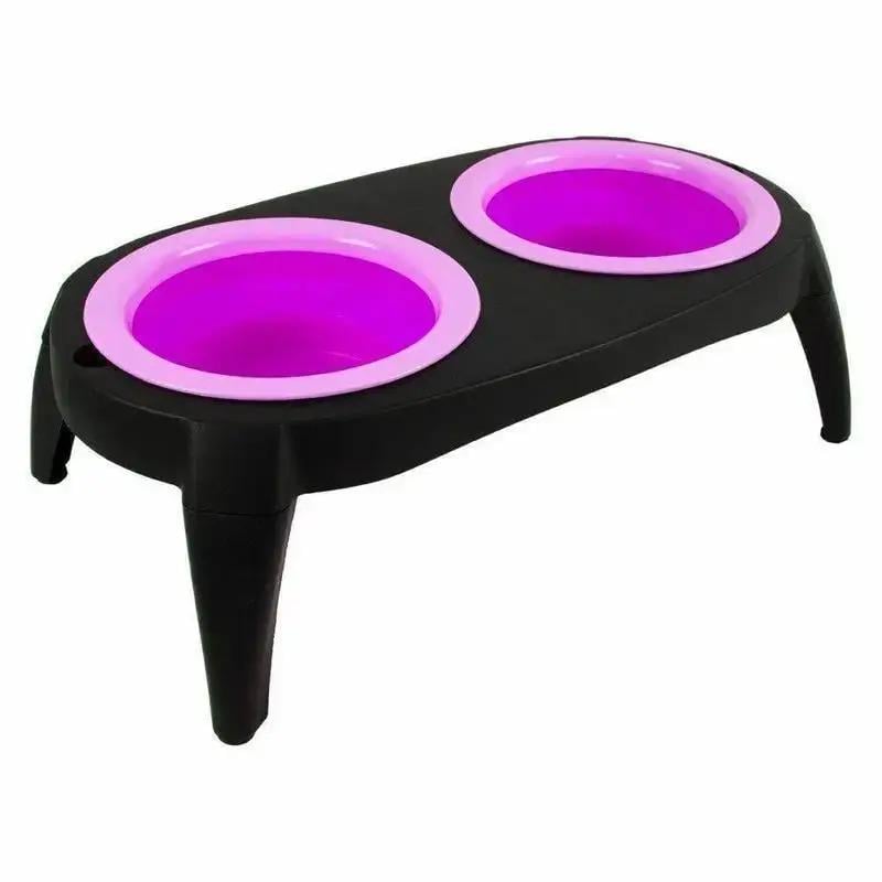 Миска Pet Bowl Set подвійна на складній підставці для собак та котів Рожевий (Bow-0123)