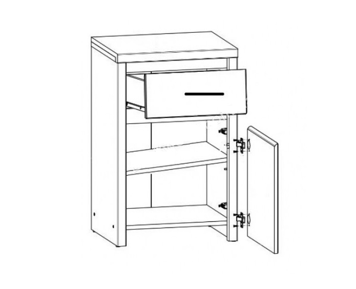 Комод однодверний Gerbor 1D1S Герман ДСП/МДФ Дуб Стірлінг - фото 2 Комод однодверний Gerbor 1D1S Герман ДСП/МДФ Дуб Стірлінг - фото 2