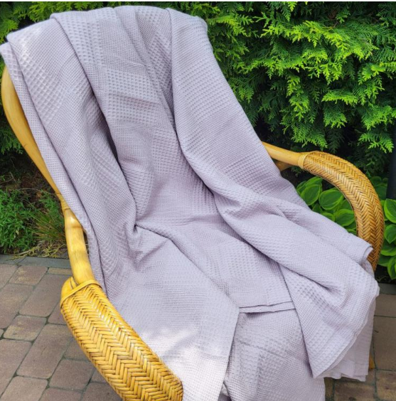 Покрывало Пике Вафелька 160x220 см Пудровый (11199)