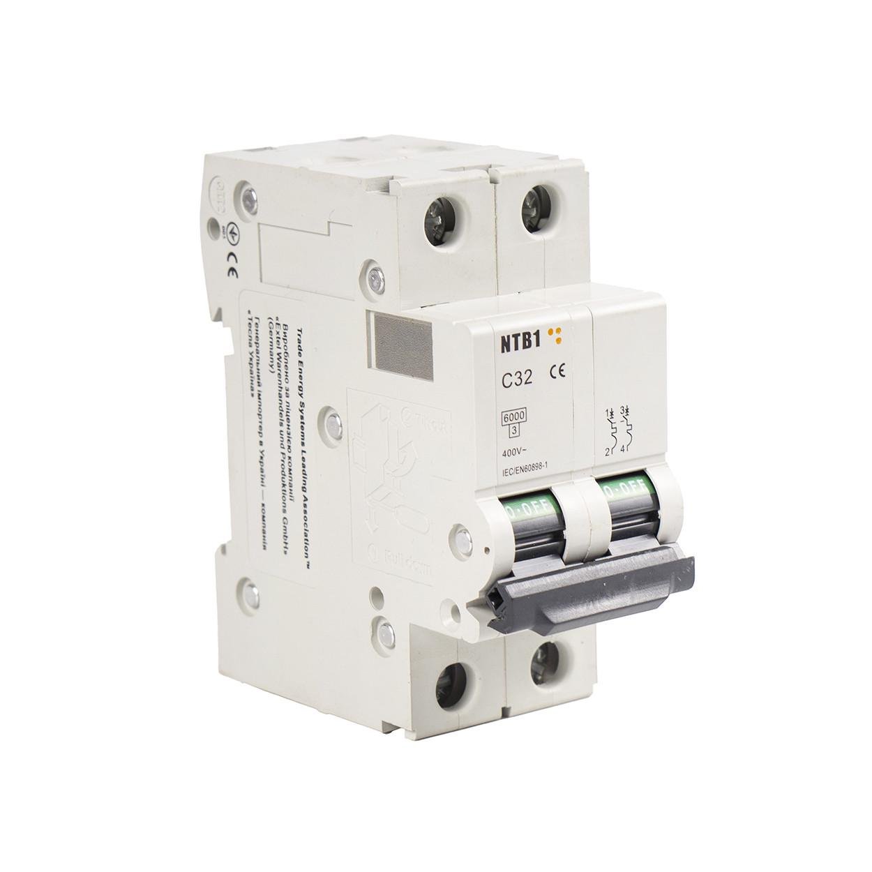 Автоматичний вимикач TESLA NTB1 C32 2P 400V 6000А (87) - фото 1 Автоматичний вимикач TESLA NTB1 C32 2P 400V 6000А (87) - фото 1