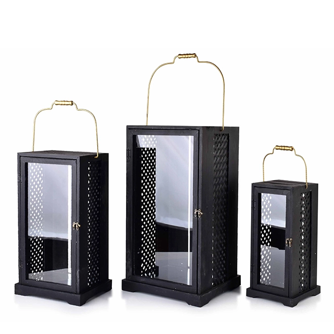 Комплект деревянных фонарей Levi HTO2109 3 шт. (35269) - фото 1