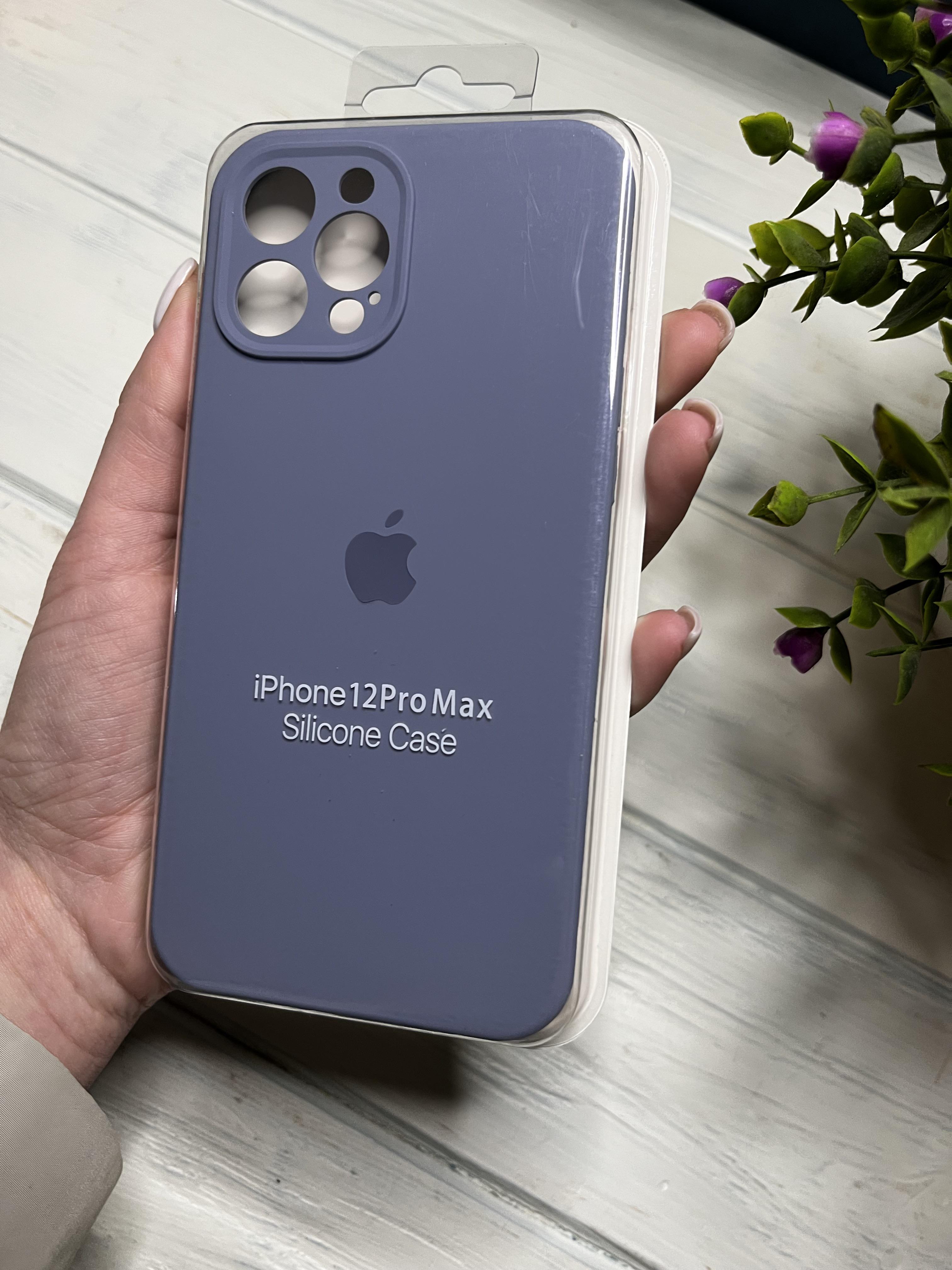 Чехол накладка на iPhone (Айфон) 12 Pro Max квадратные борта silicone case full camera Apple