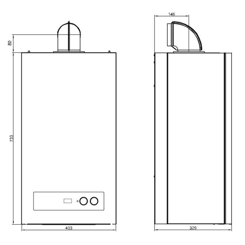 Котел газовый Airfel DigiFEL DUO 24 кВт двухконтурный турбированный два теплообменника (VRM00031614) - фото 2