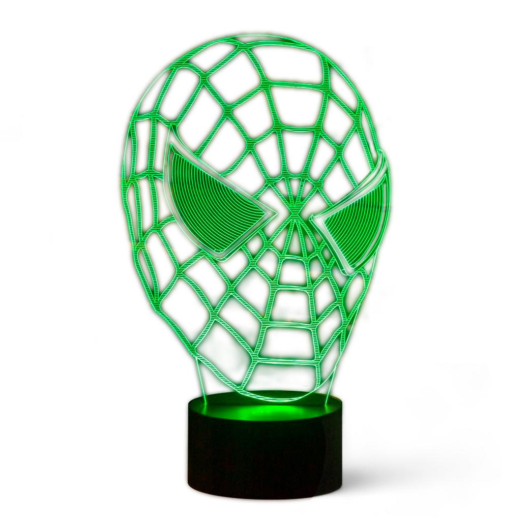 Светильник 3D Маска человека Паука для детской комнаты 11 режимов 10х11,5х21 см (27-OS1-2006) Светильник 3D Маска человека Паука для детской комнаты 11 режимов 10х11,5х21 см (27-OS1-2006)